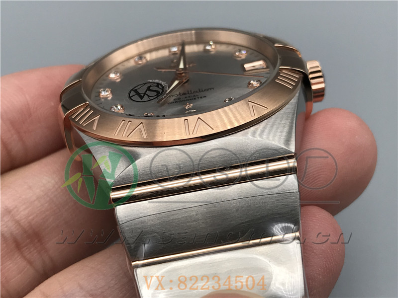 VS廠歐米茄星座38mm間玫白面鉆釘產(chǎn)品展示