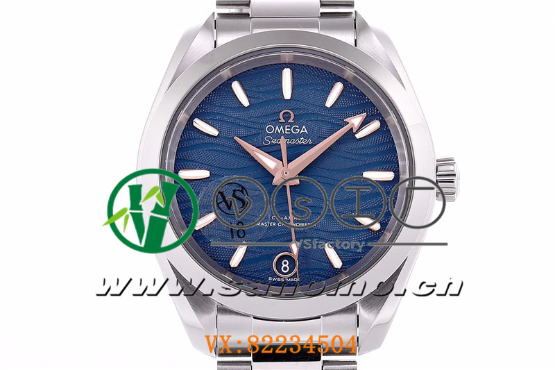 VS廠歐米茄海馬150女士腕表海浪藍(lán)盤金針產(chǎn)品展示