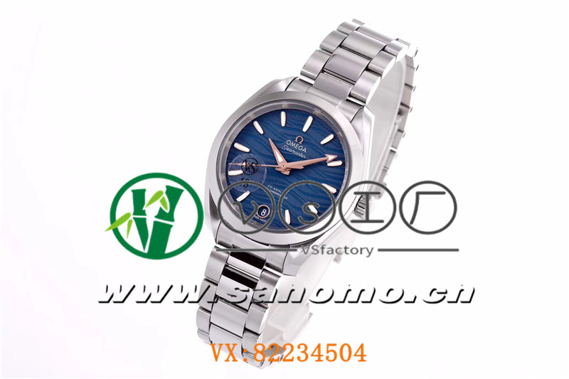 VS廠歐米茄海馬150女士腕表海浪藍(lán)盤金針產(chǎn)品展示