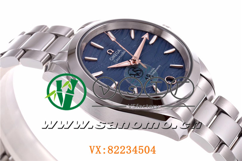 VS廠歐米茄海馬150女士腕表海浪藍(lán)盤金針產(chǎn)品展示