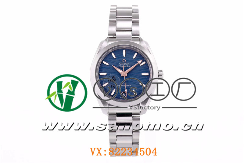VS廠歐米茄海馬150女士腕表海浪藍(lán)盤金針產(chǎn)品展示