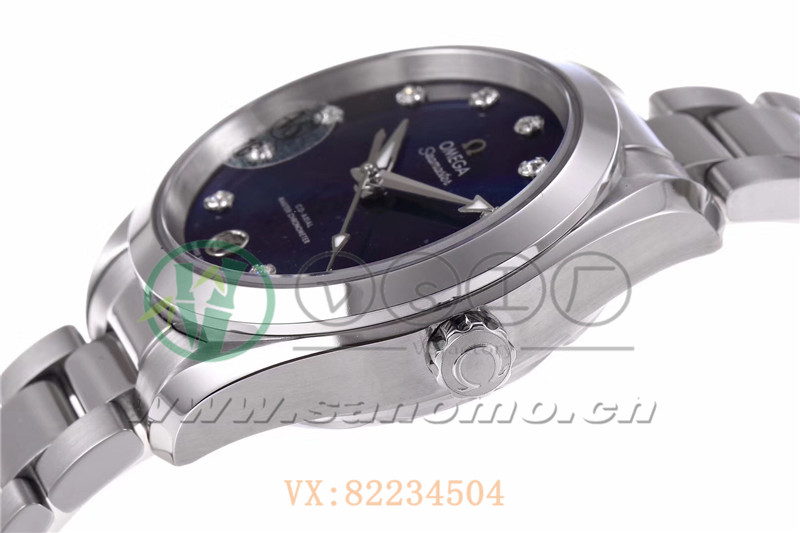 VS廠歐米茄海馬150女士腕表珍珠藍貝盤產(chǎn)品展示